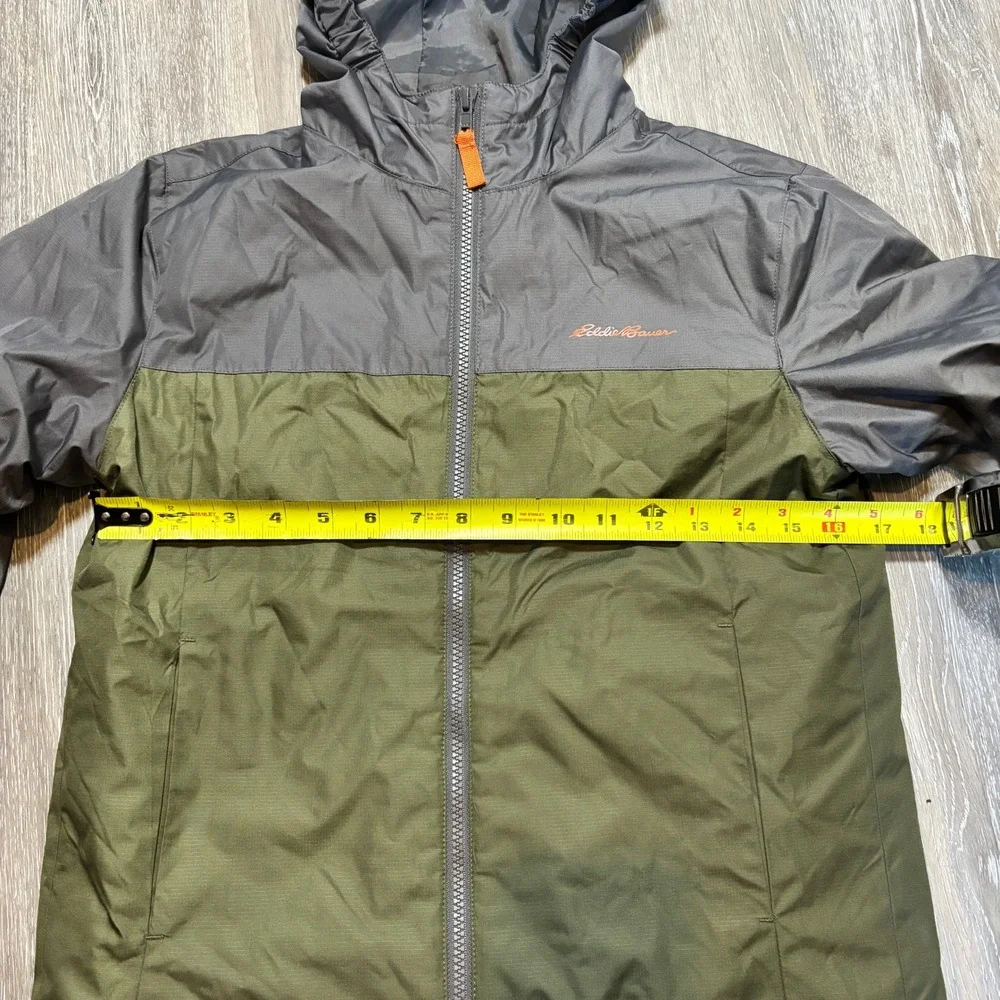 Eddie Bauer Kids Hooded Colorblock Jacket Grey Green Size‎ M 10-12 Windbreaker